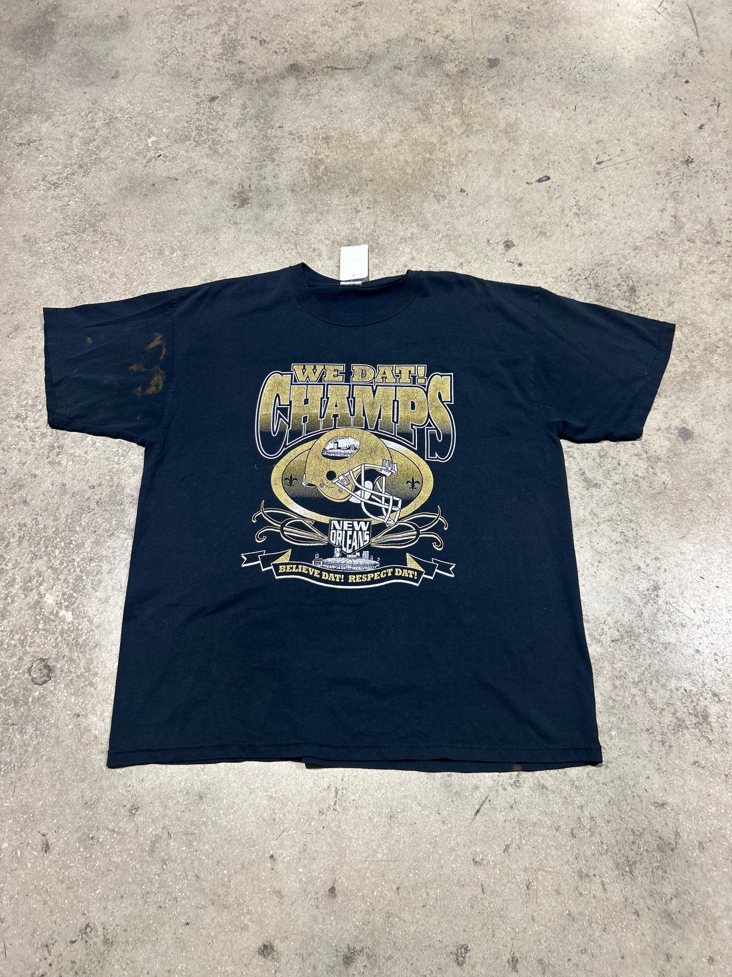 New Orleans We Dat Champs Tee - Black Size XL
