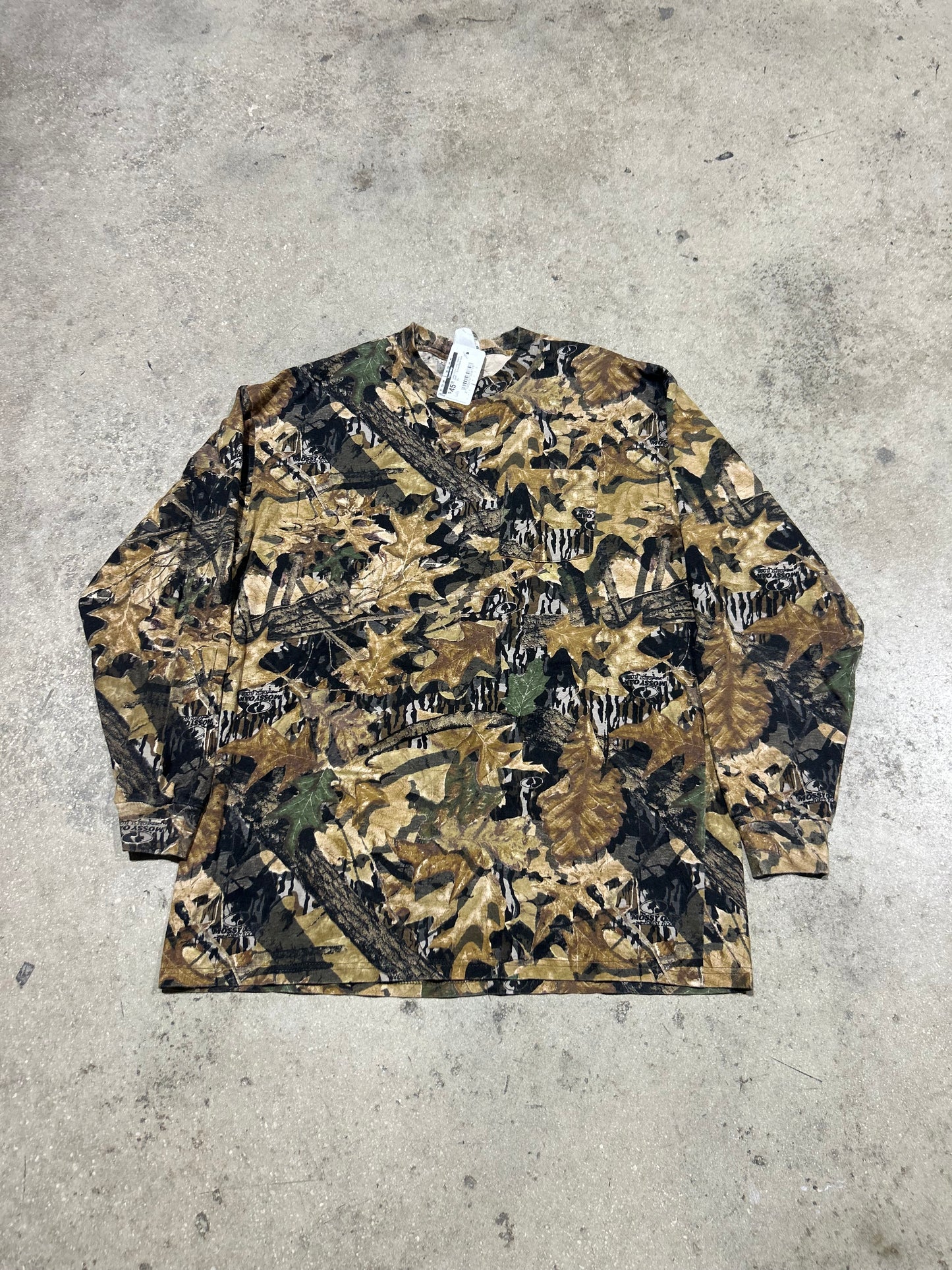 Leafy Camo Long Sleeve Shirt - Brown/Black Size XL