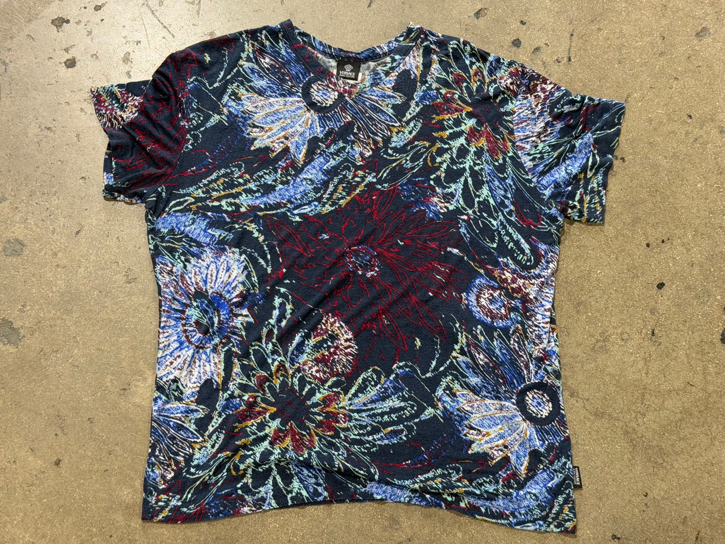 Women’s Versace Blossom AOP Tee - Multicolor Size XXL