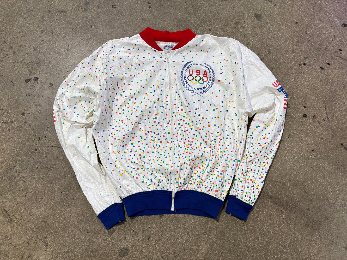 1988 USA Olympic Light Windbreaker Jacket - White Size XL