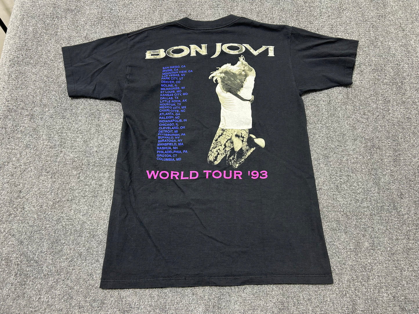 1993 Bon Jovi World Tour Tee - Black Size Large(con)