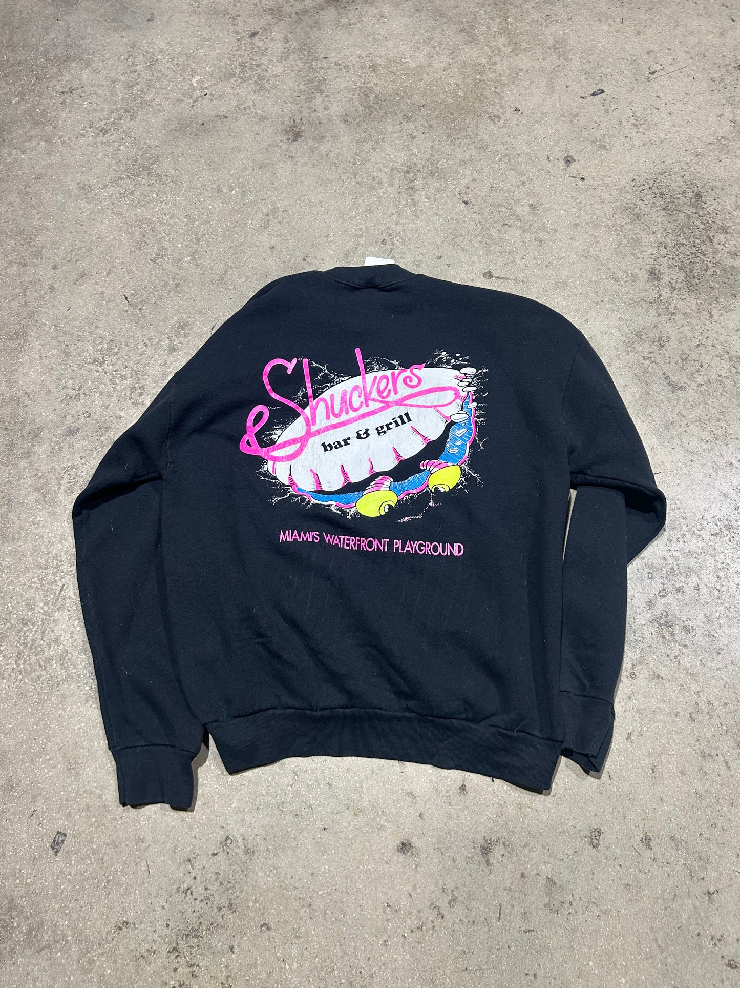 Shuckers Bar and Grill Crewneck Sweater - Black Size XL
