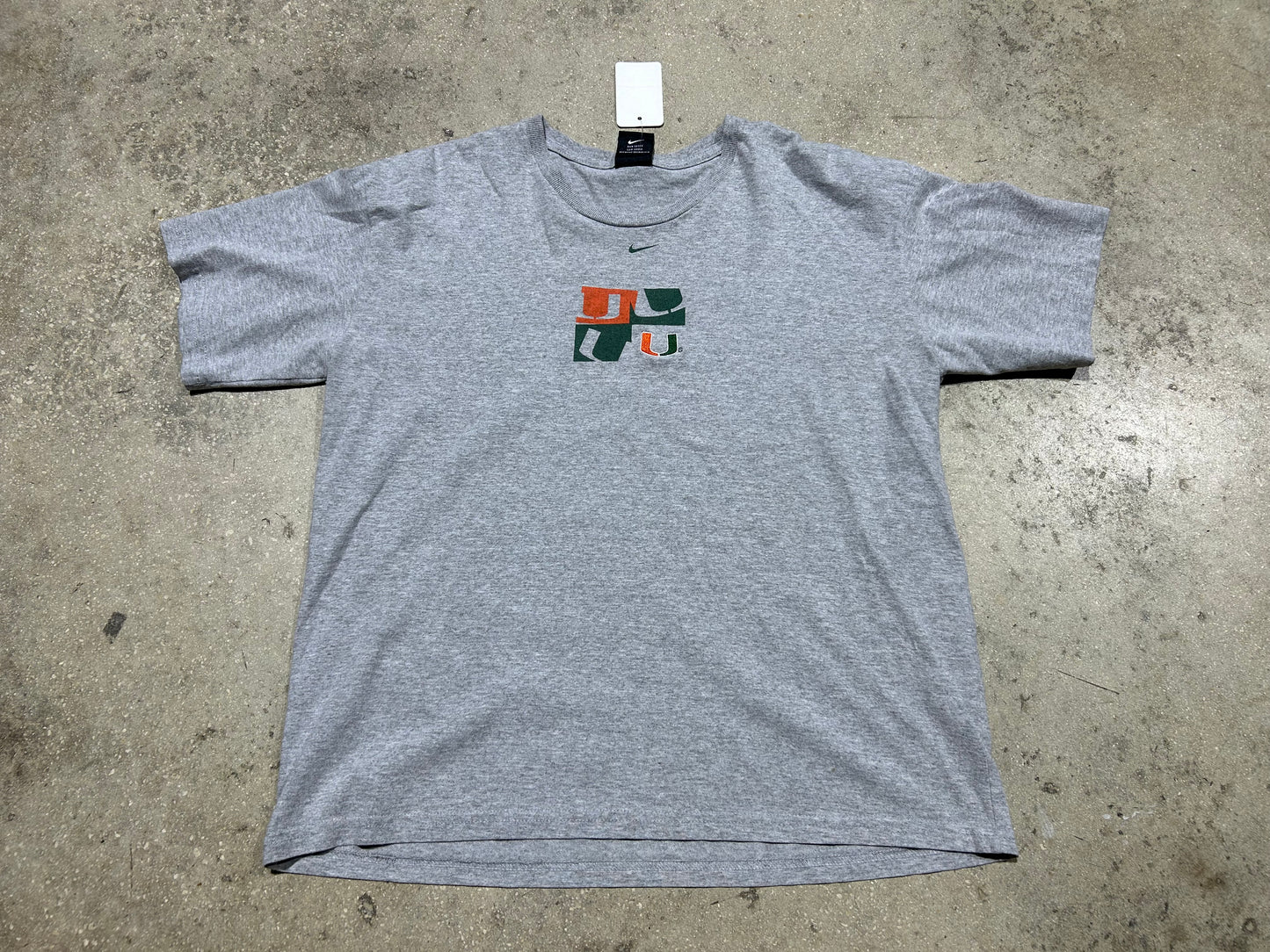University Of Miami Quad Logo Nike Tee - Gray Size Kids XL (con)