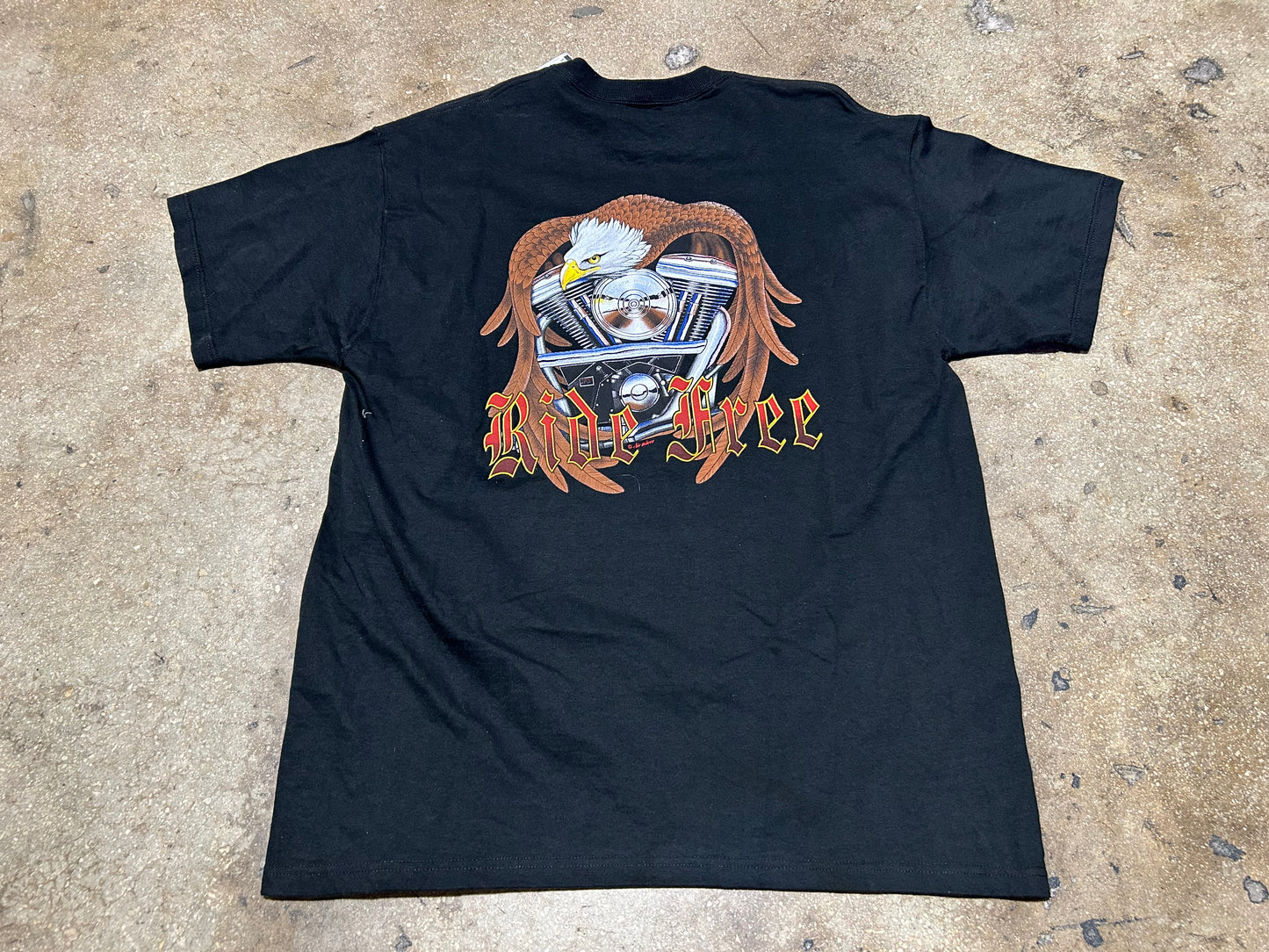 Wild Breed Ride Free Eagle Tee - Black Size XL