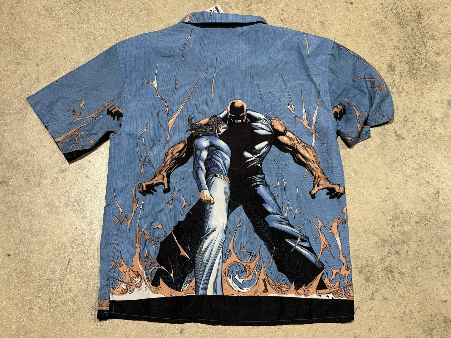 Claudio Nucci Faceoff/Battle Rayon Button Up Shirt Size Large