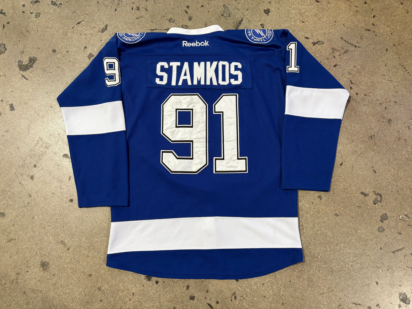 2015 Reebok Tampa Bay Lightning Stamkos #91 Authentic Stanley Cup Jersey Size 48