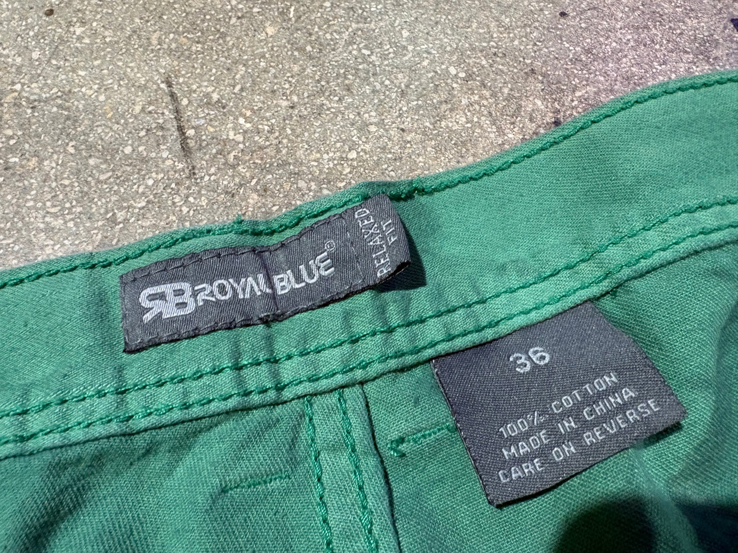 Royal Blue Baggy Shorts - Green Size 36