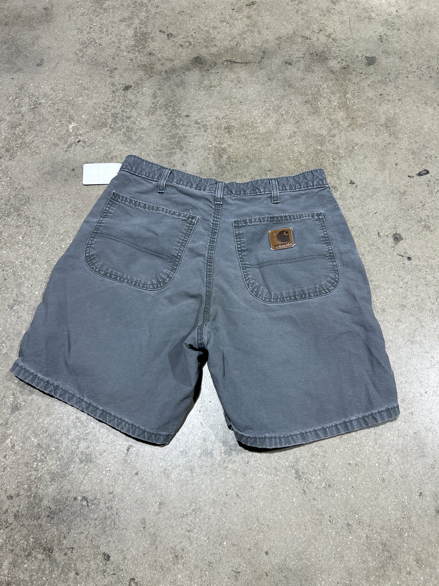 Carhartt Leather Patch Shorts - Grey Size 30 (CON)
