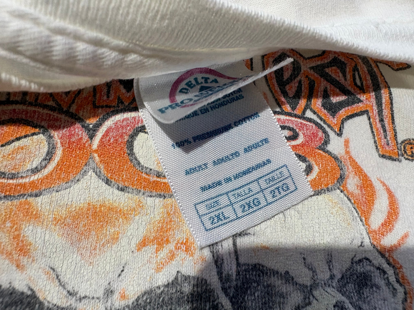 2008 Biktoberfest Flaming Skulls Tee - White Size XXL