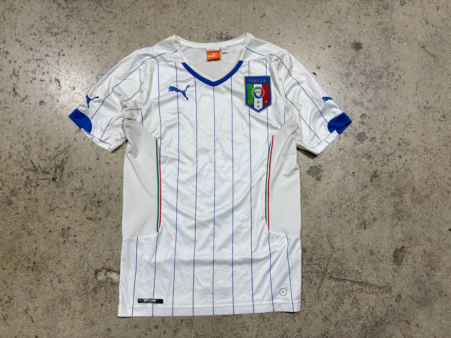 Puma Italia Pinstripe Soccer Jersey - White Size Small