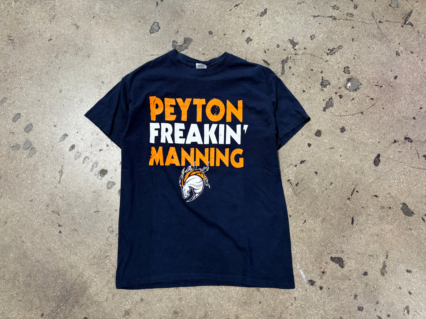 Denver Broncos Peyton Freaking Manning Tee - Navy Size Medium