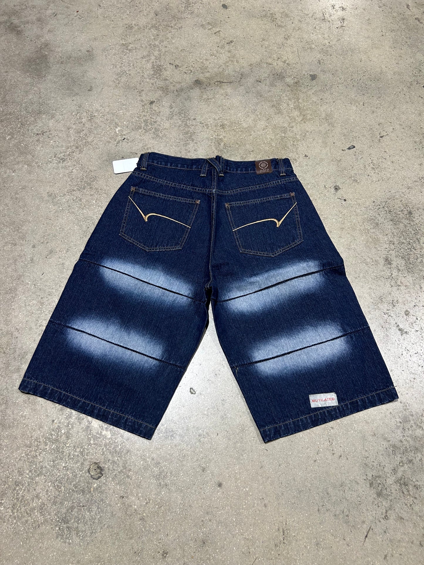 Noiz Panel denim Shorts - Dark Blue Size 34