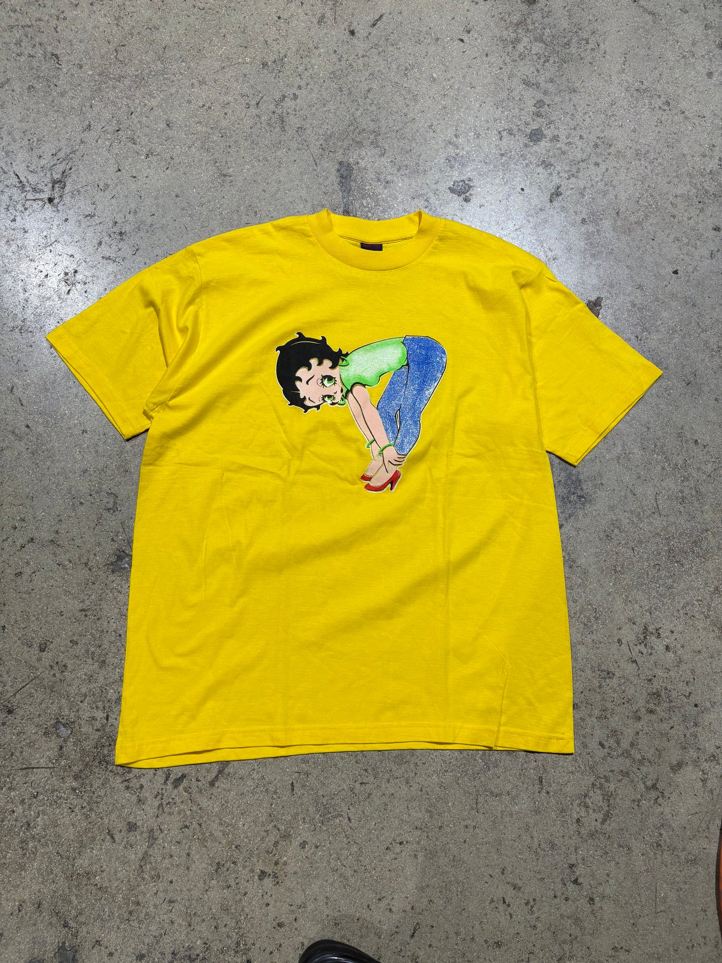 Betty Boop Bent Over Tee - Yellow Size Large