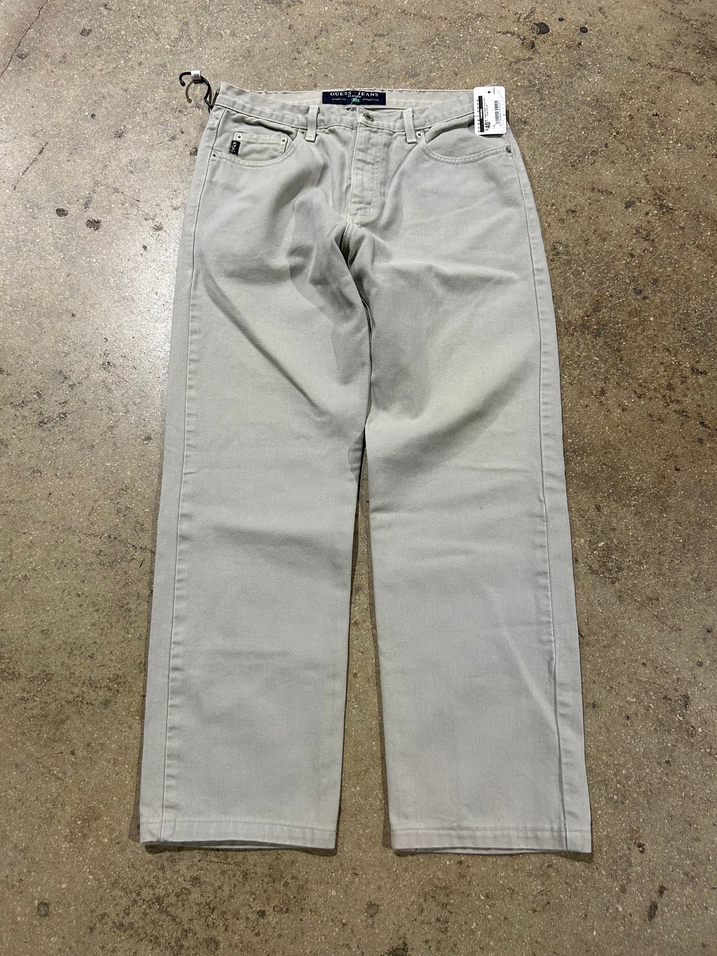 Guess Straight Leg Jeans - Khaki Size 30