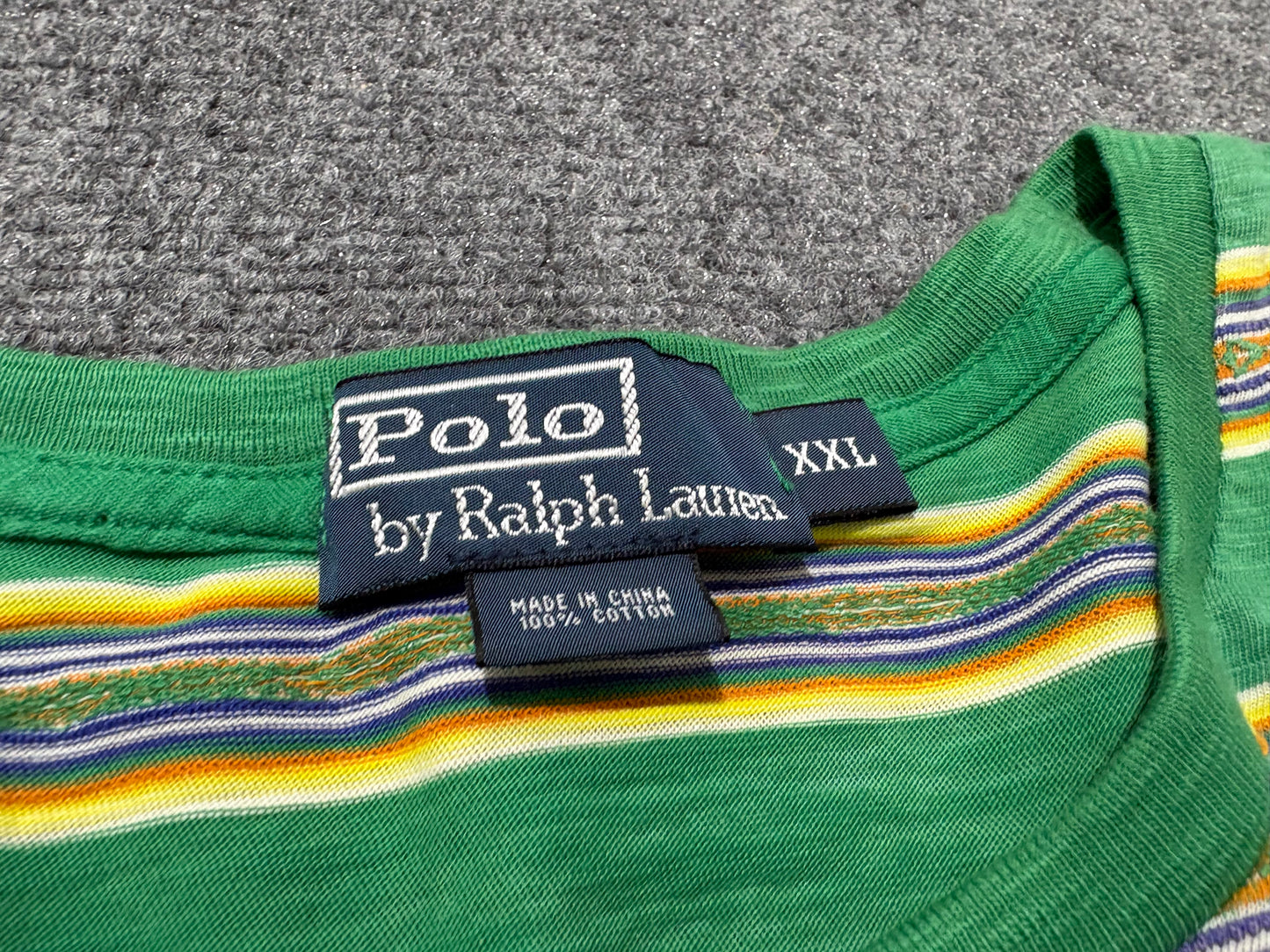 Polo Ralph Lauren Native Striped Pocket Tee - Green Size XXL