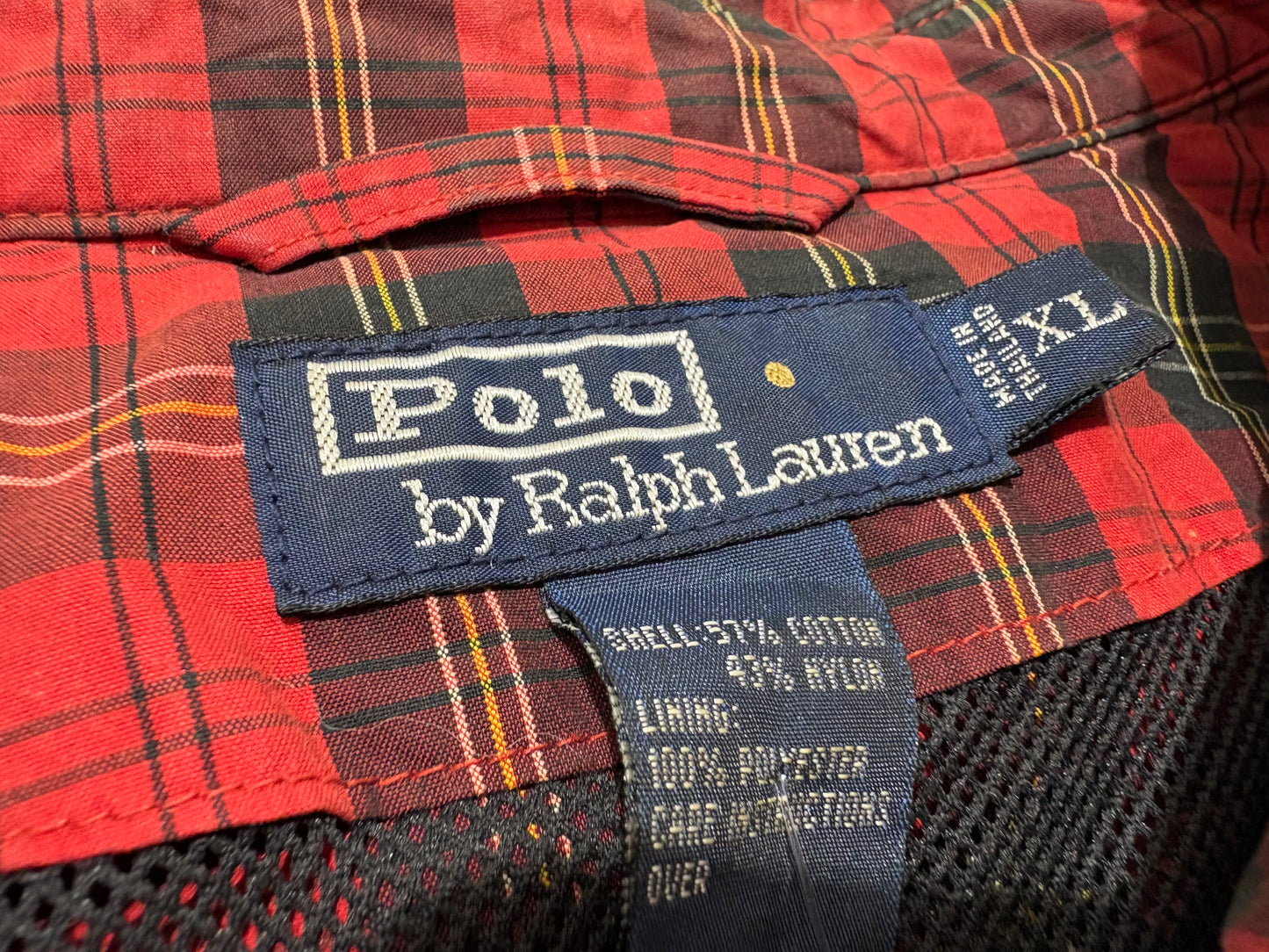 Ralph Lauren Plaid Zip Up Jacket - Red Size XL