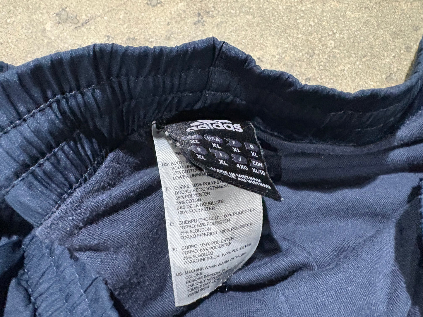 Adidas Baggy Track Pants - Navy Size XL