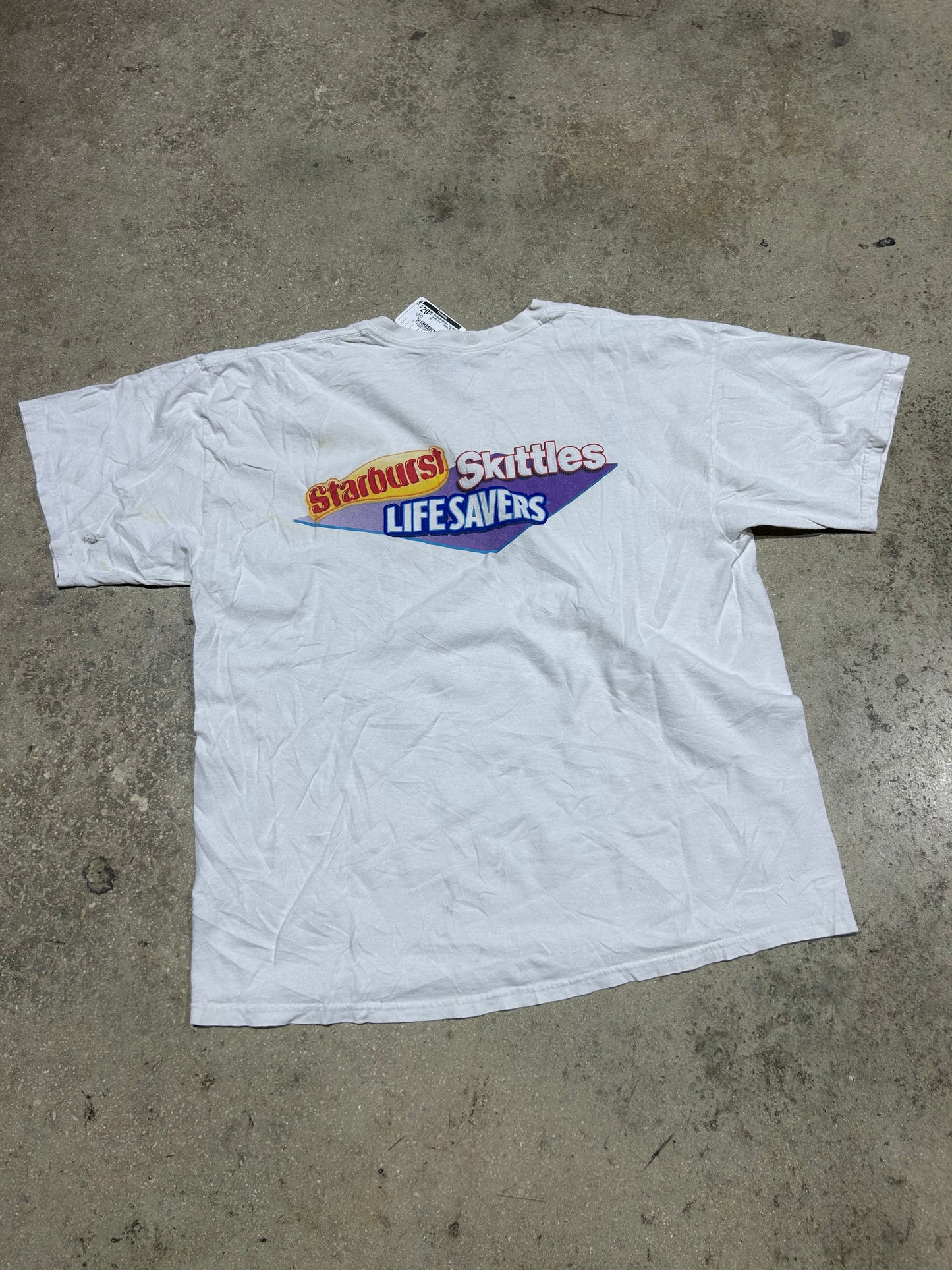 Starburst Skittles Life Saver Candy Tee - White Size XL
