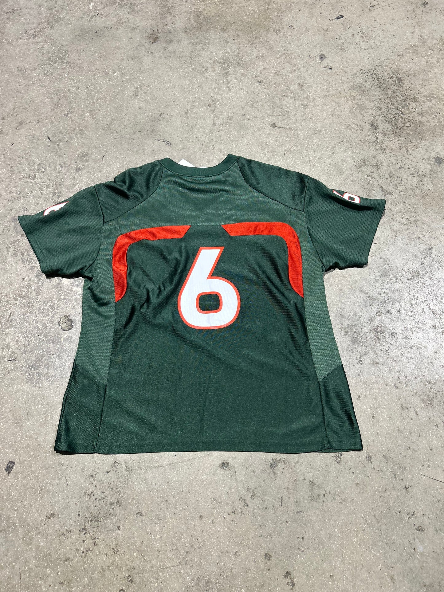 Miami Hurricanes #6 Football Jersey - Green Size Kids XL