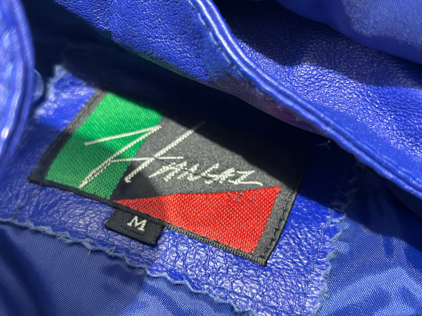 World Cup Leather Zip Up Hoodie - Blue Size Medium