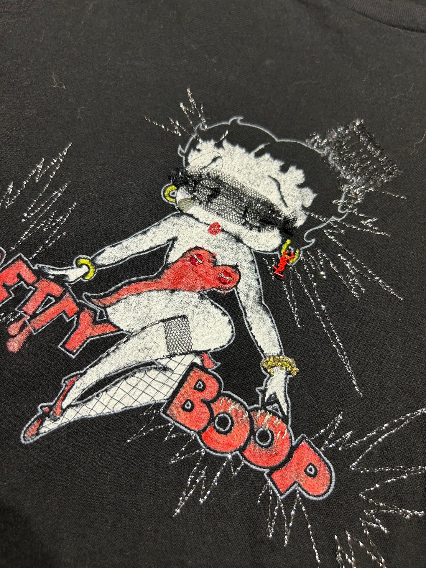 Saint Laurent Betty Boo Tee - Black Size Medium(con)