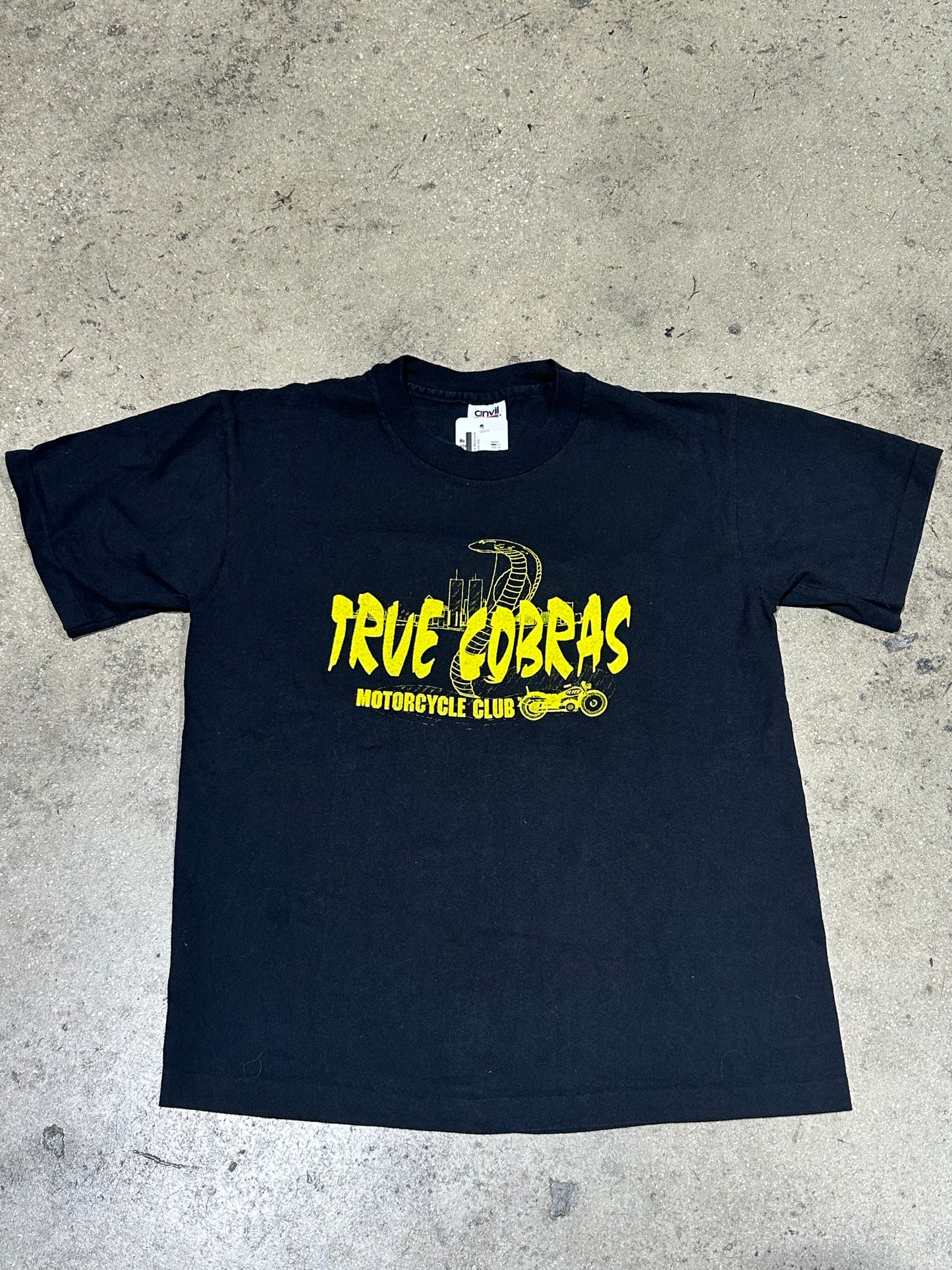 90s True Cobras Motorcycle Club Tee - Black Size Medium