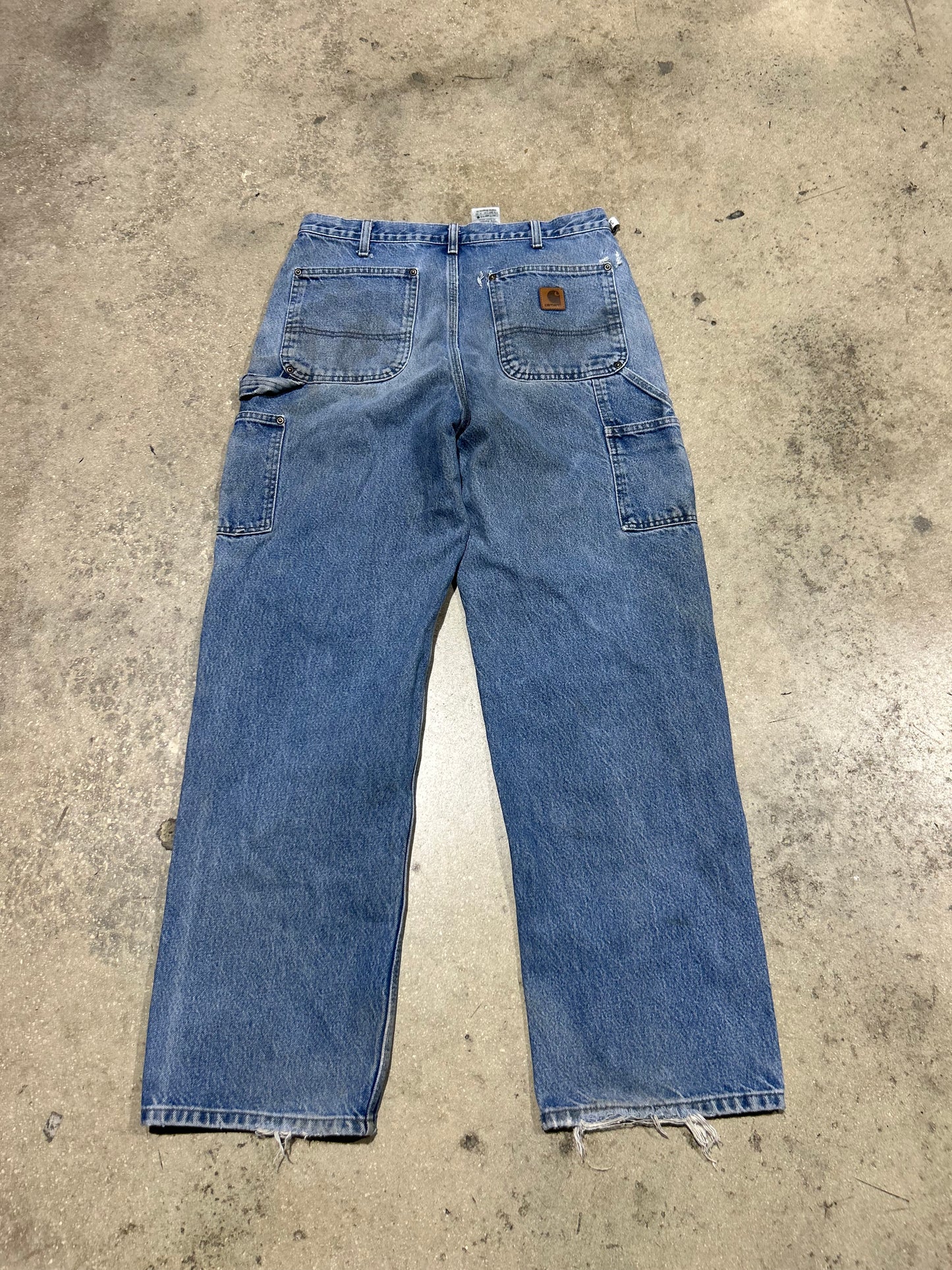 Carhartt Double Knee Denim Jeans - Faded Blue Size 34x32