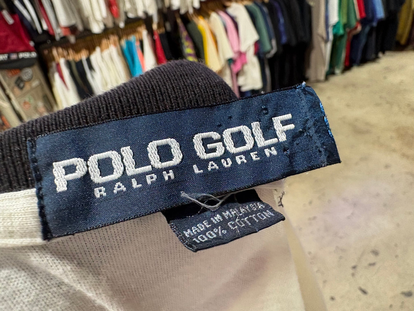 Polo Golf Striped Shirt - White / Blue Size XL