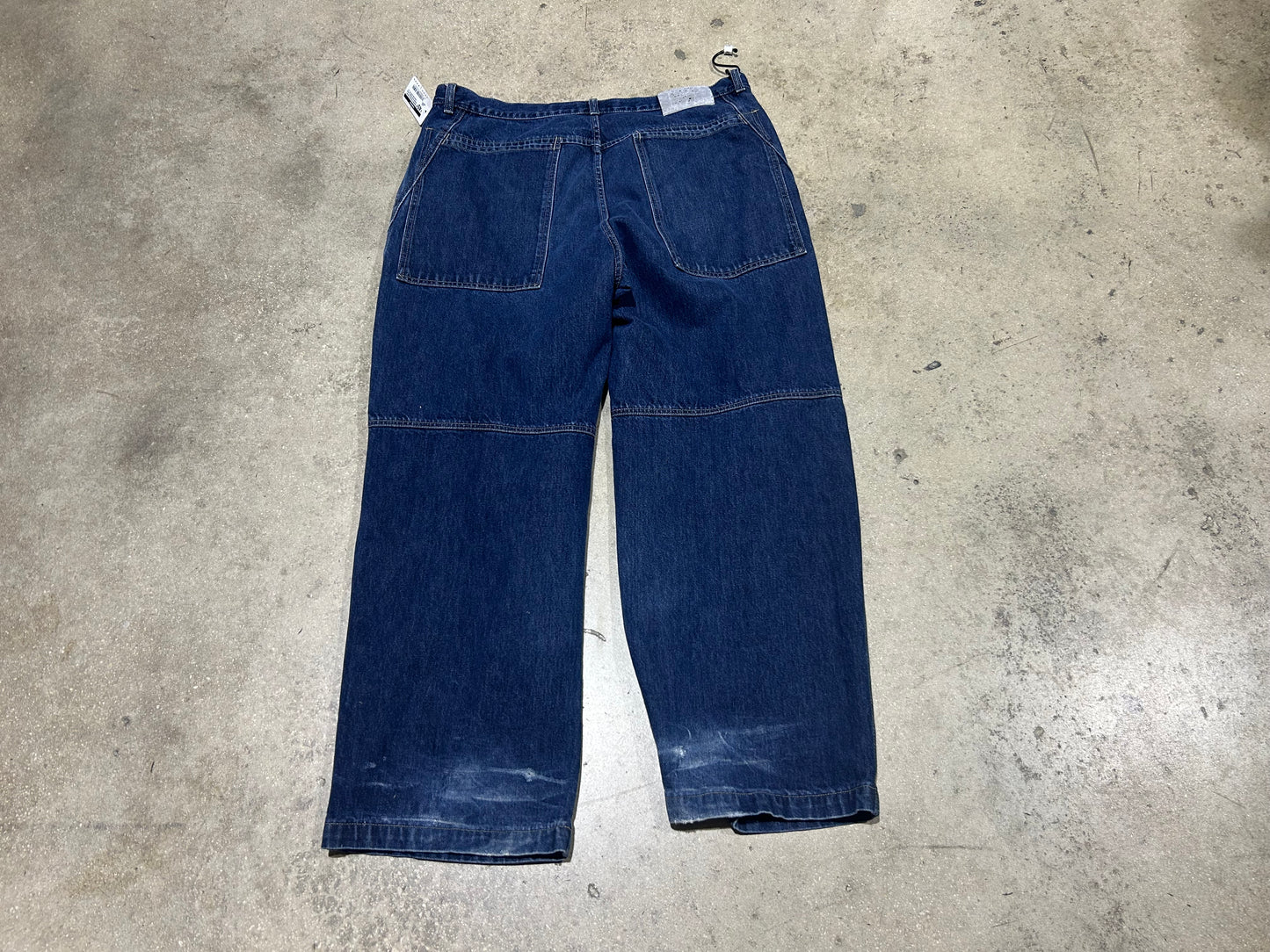 Marithe Francois Girbaud Double Knee Baggy Jeans - Dark Blue Size 40 x 32