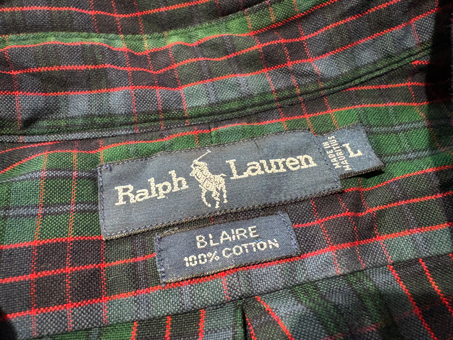 Polo Ralph Lauren Plaid Button Down - Green / Red Size Large