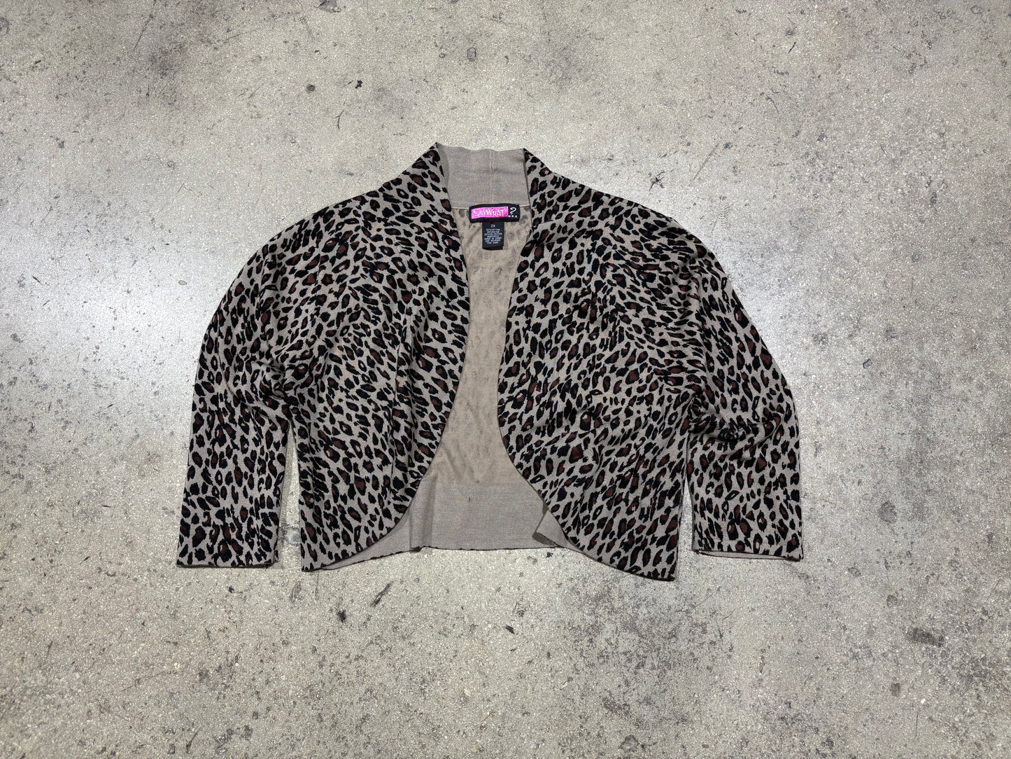 Womens Say What Cheetah Cardigan - Brown Size Small
