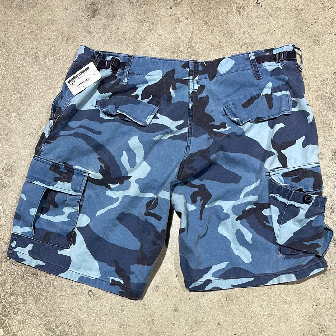 Urban Camo Cargo Shorts - Blue Size 36