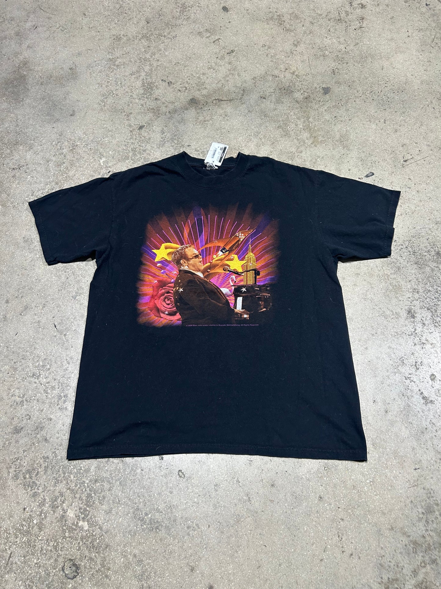 2008 Elton Jon Rocket Man Tour Tee - Black/Purple Size XL