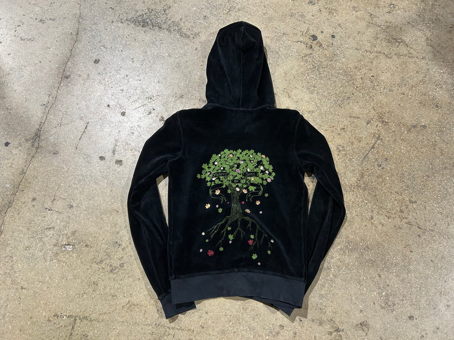 Juicy Couture Velour Tree Jacket - Black Size Small