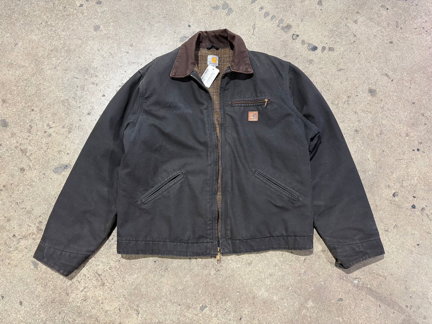 Carhartt Detroit Plaid Liner Jacket - Faded Black Size XL