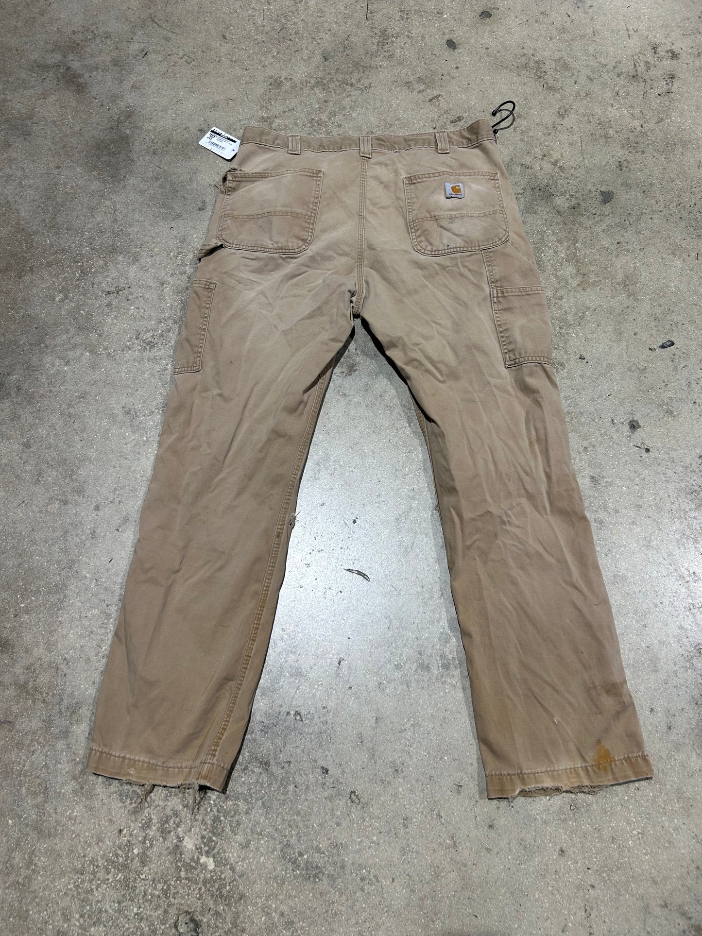 Distressed Carhartt Carpenter Pants - Khaki Size 35x32