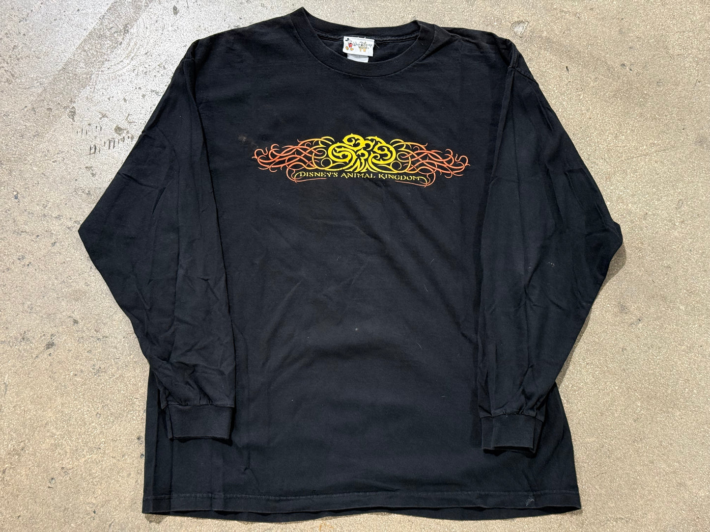 90s Disney Animal Kingdom Longsleeve Tee - Black Size XL