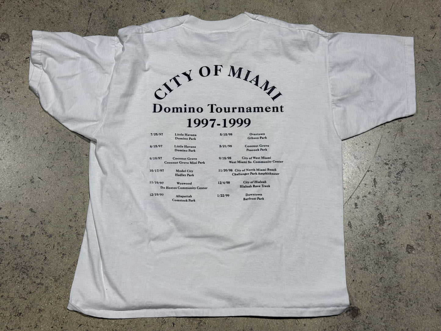 1999 Miami Dade Domino Tournament Tee - White Size XL
