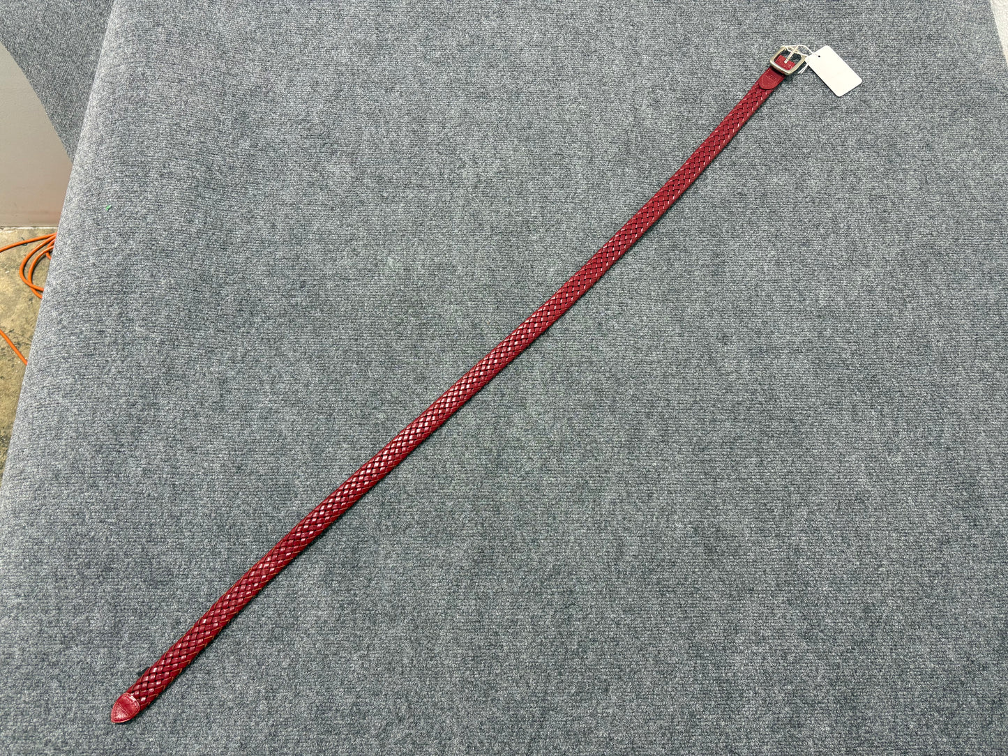 Braided Leather Belt - Red