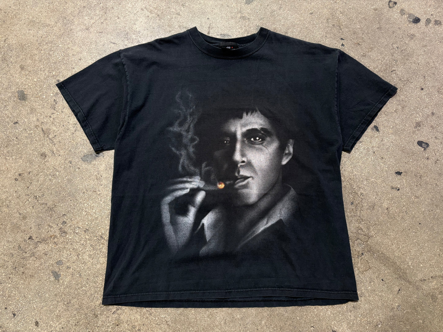 Scarface Smoking Cigar Tee - Black Size Large