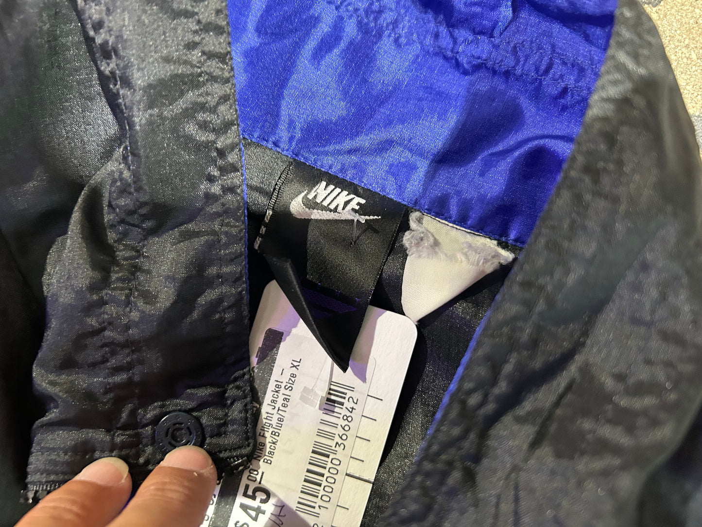 Nike Flight Jacket - Black/Blue/Teal Size XL