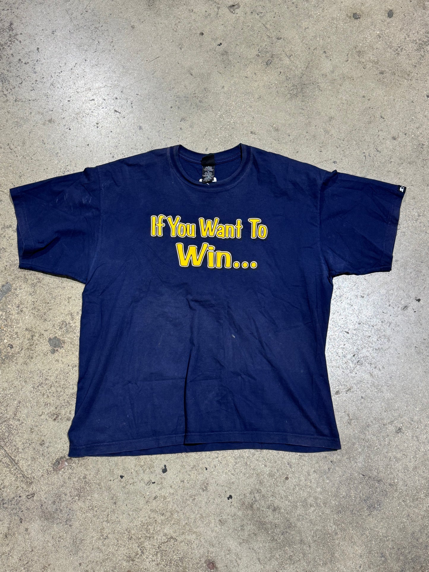 Starter Michigan If You Want To Win Tee - Navy Size XL