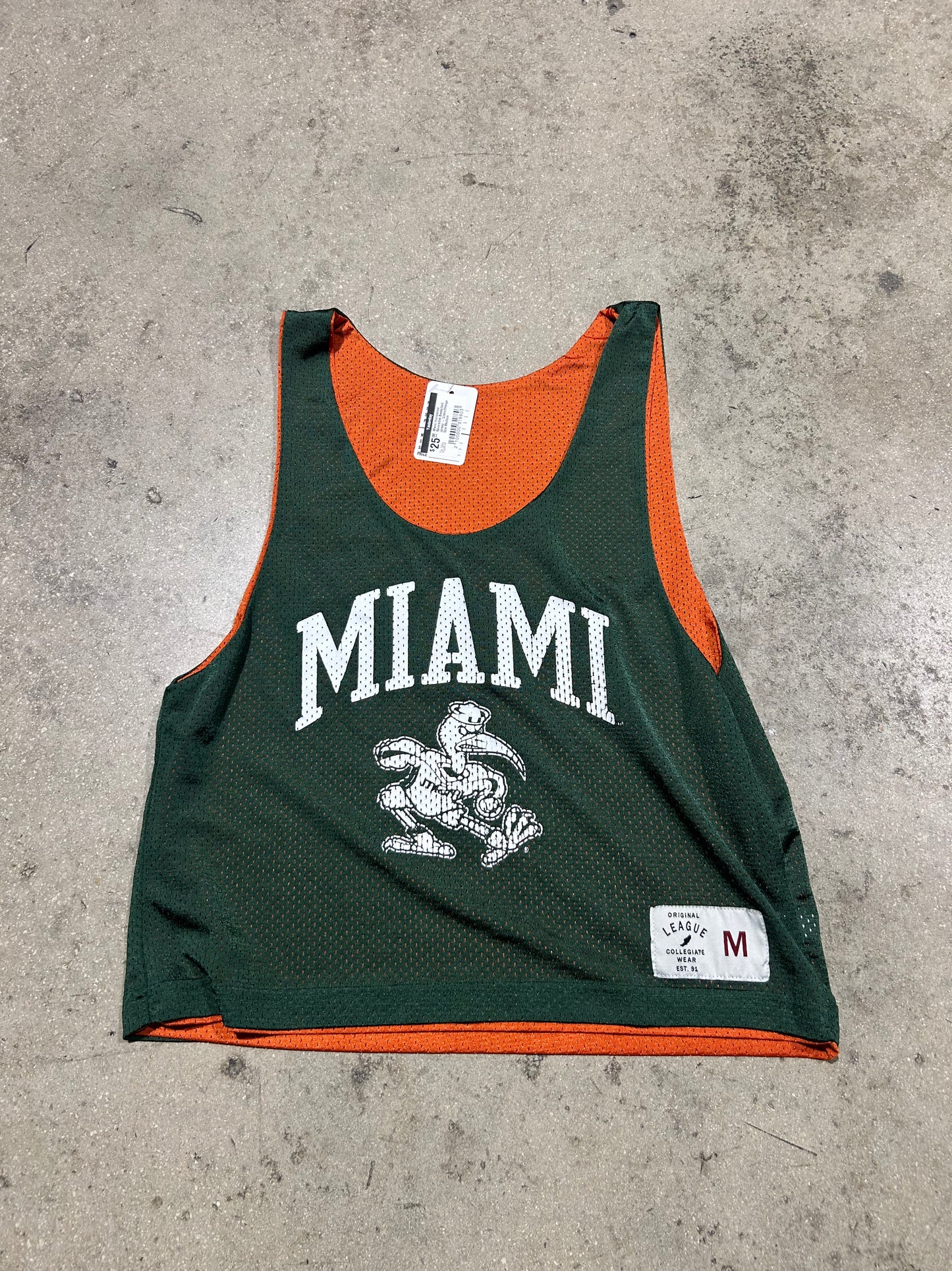 Miami Hurricanes Reversible Basketball Jersey - Green/Orange Size Medium