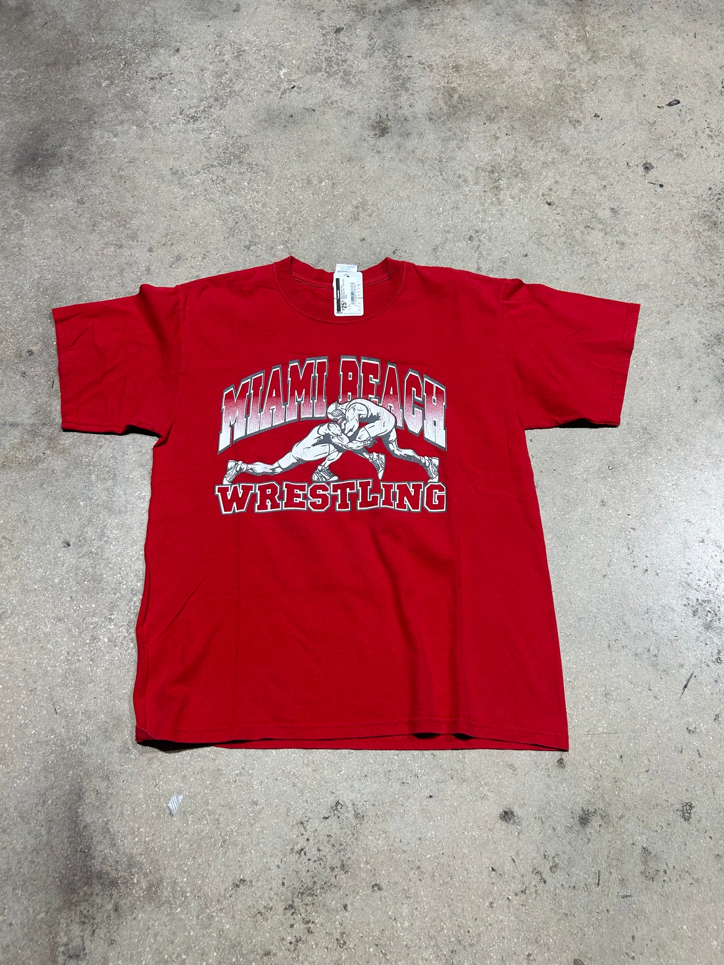 Miami Beach High Wrestling Tee - Red Size Large