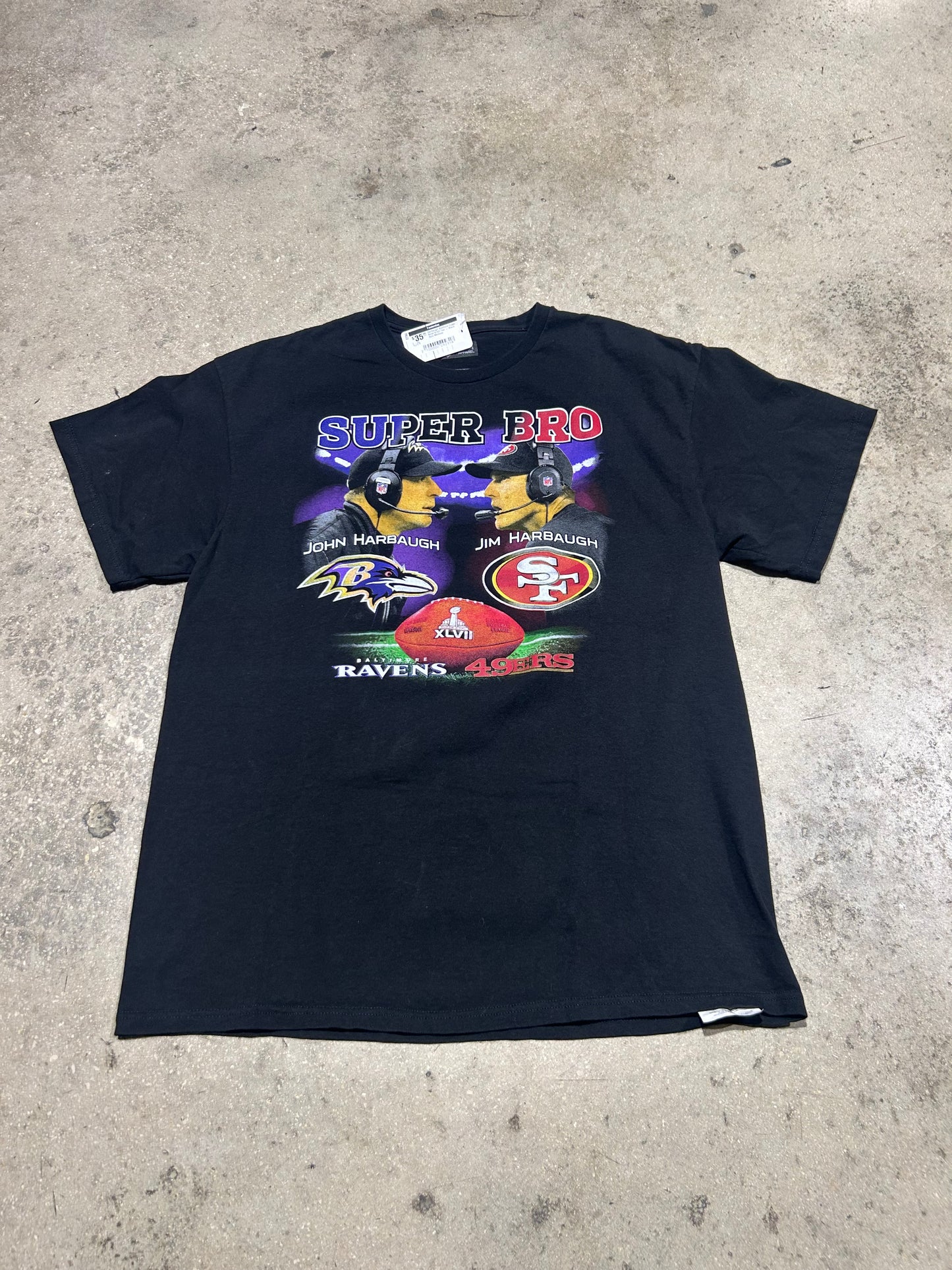 Harbaugh Brothers Super Bowl XLVII Tee - Black Size Medium