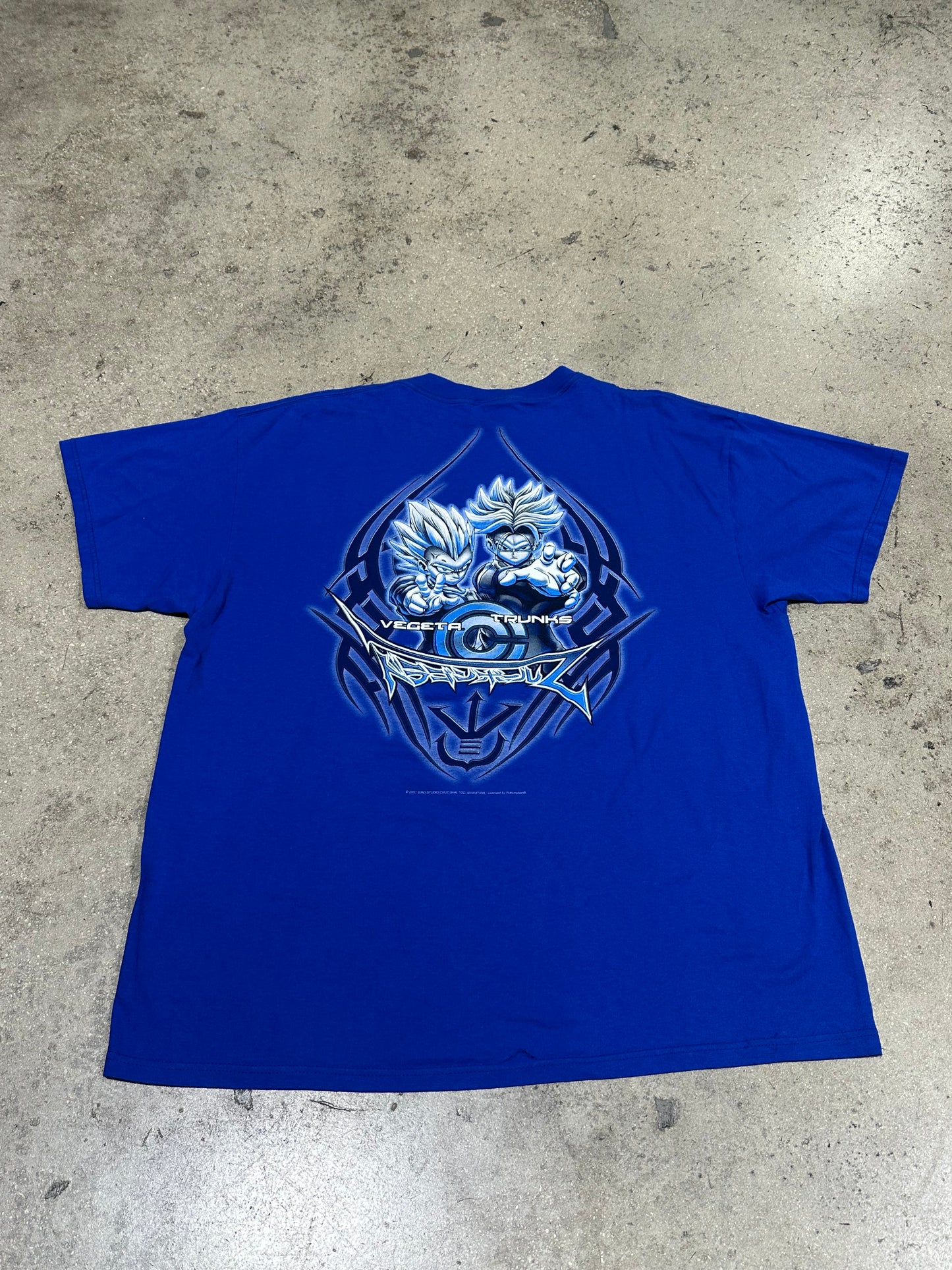 2000 Dragonball Z Vegeta x Trunks Tee - Blue Size XXL