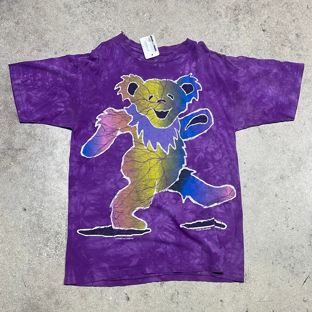 1994 Grateful Dead By The Mountain Bear Tee - Purple Tie Dye Size XL