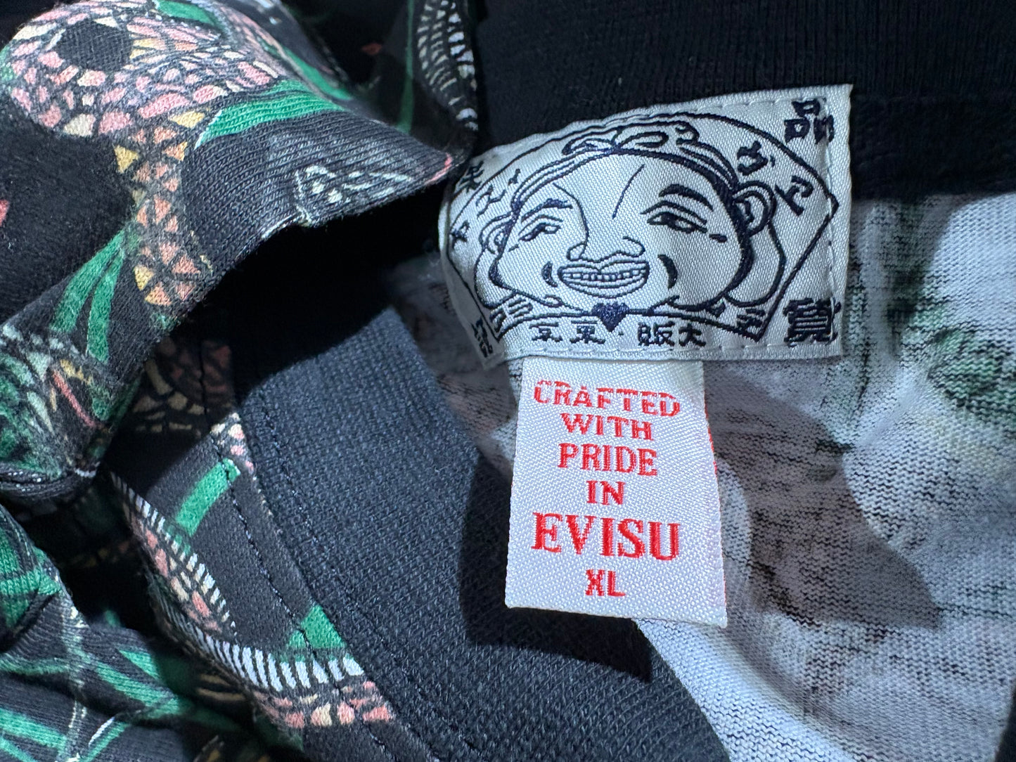 Evisu Snakes in the Grass AOP Tee - Black / Green Size XL