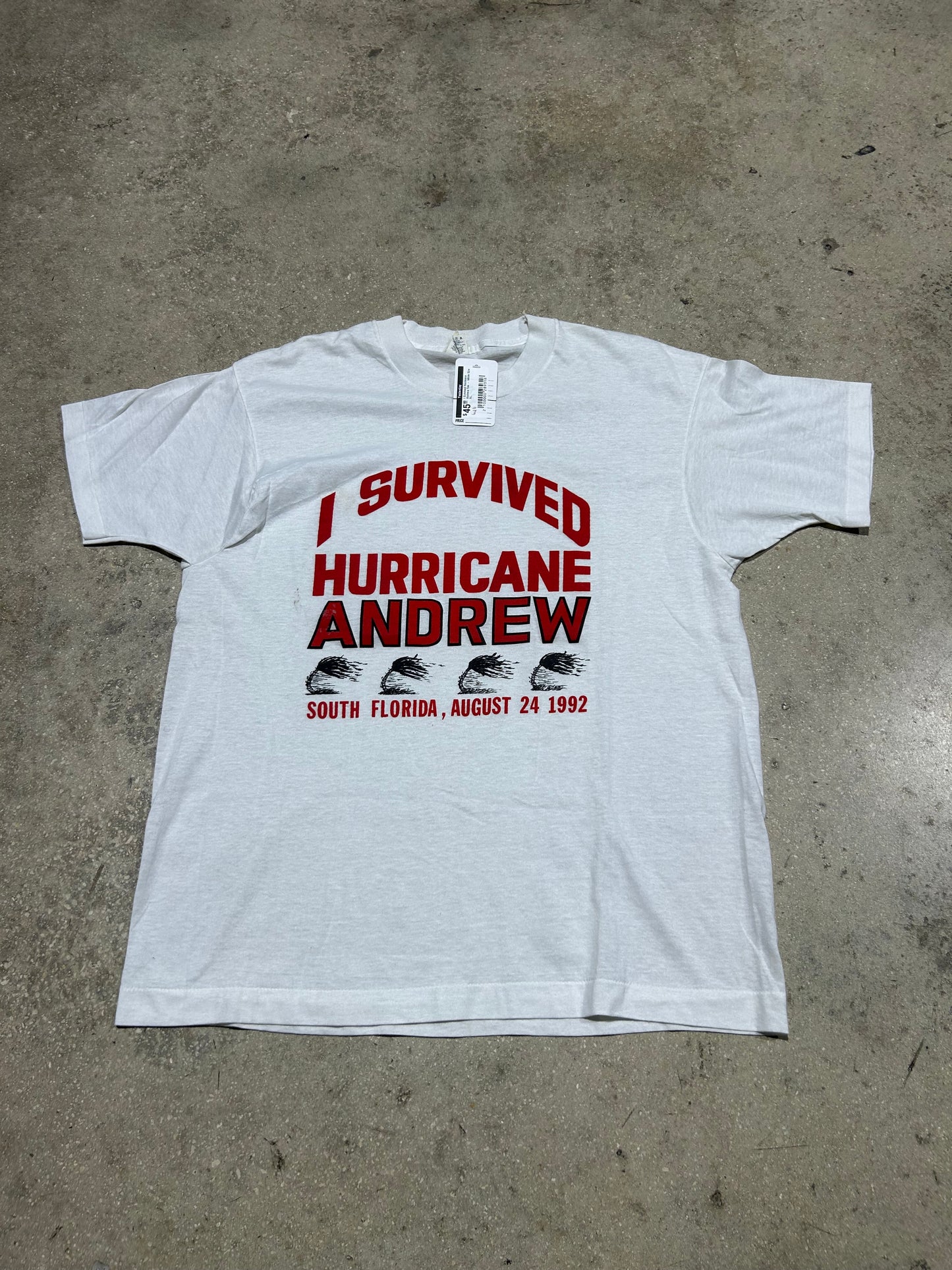 I Survived Hurricane Andrew Tee - White Size XL