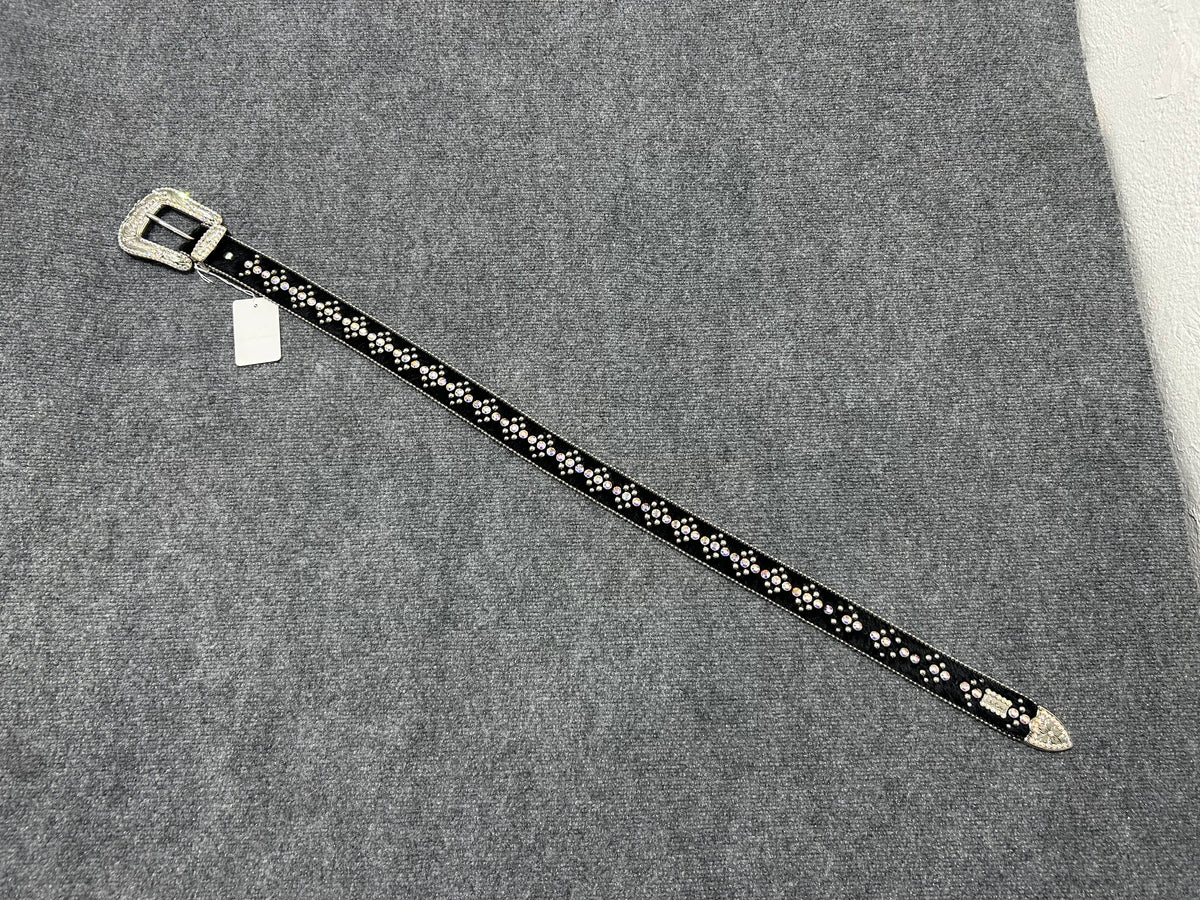 BB Simon Fur Studded Belt - Black Size 32-34